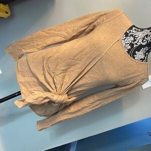PLY Cashmere Womens Camel Longsleeve Top NEW